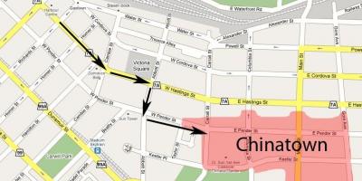 Kaart van chinatown vancouver