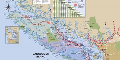 Vancouver eiland snelweg kaart
