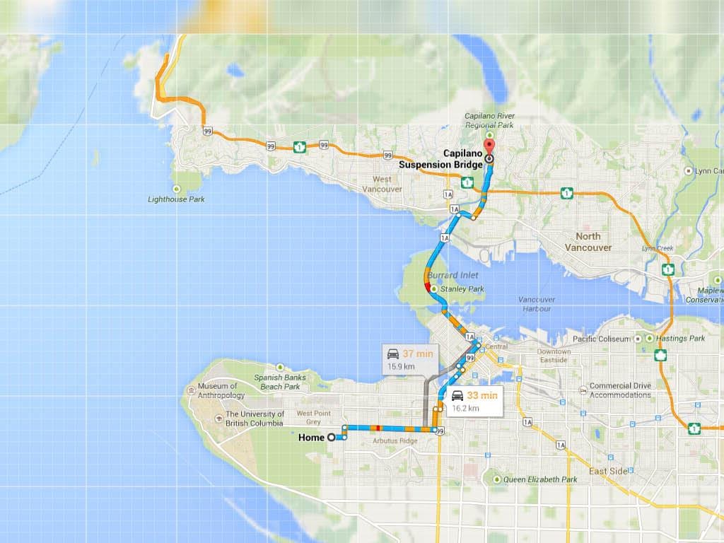 Kaart van vancouver brûe