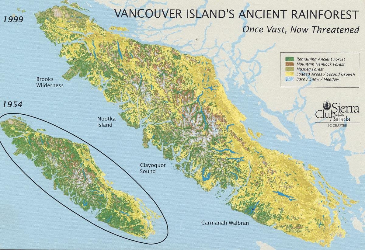 reënwoud vancouver eiland kaart