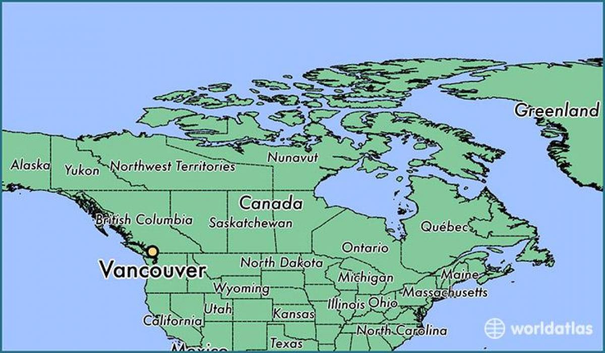 kaart van kanada wat vancouver