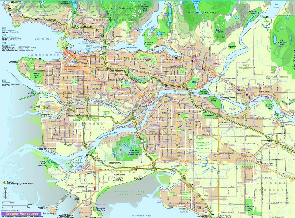 stad kaart van vancouver bc kanada
