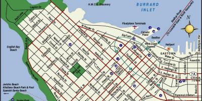 Vancouver bc-aantreklikhede kaart