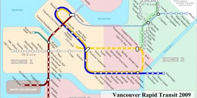 Vancouver skytrain sone kaart