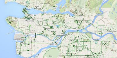 Kaart van die metro vancouver fietsry