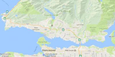 Vancouver eiland berge kaart