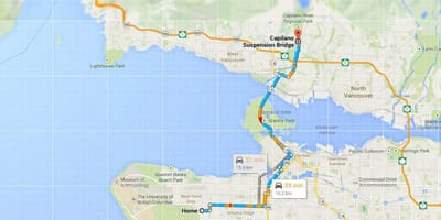 Kaart van vancouver brûe