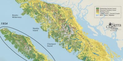 Reënwoud vancouver eiland kaart