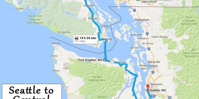 Vancouver eiland kaart ry afstande