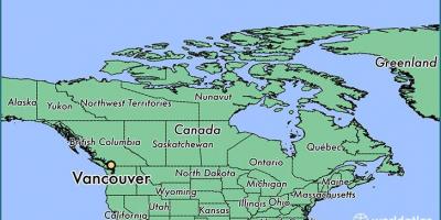 Kaart van kanada wat vancouver