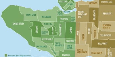 Kaart van vancouver omgewing