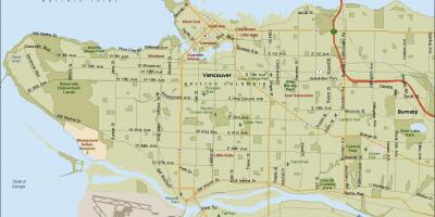 Vancouver kaart van die plek