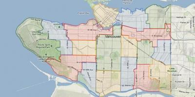 Vancouver school board opvanggebied kaart